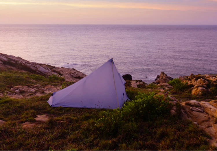 Cheap Goat Tents 3F UL GEAR CangQiong 1 Outdoor Ultralight Camping Tent 3 Season 1 Person Professional 15D Nylon Silicon Coating Rodless  tent Tents 